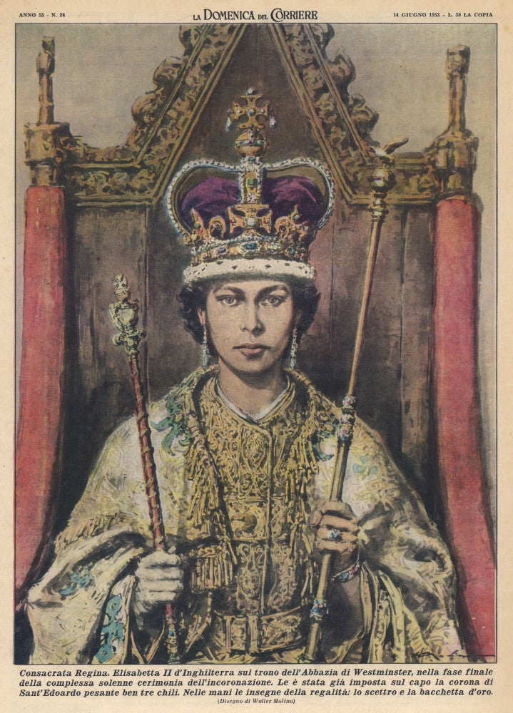 Coronation of Queen Elizabeth II Fine Art Print by Mary Evans Picture Library