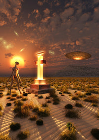 Alien Return to Roswell Crash Site Poster Print
