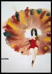 1968 Polish Circus Poster Print Featuring Female Juggler by Maciej Urbaniek
