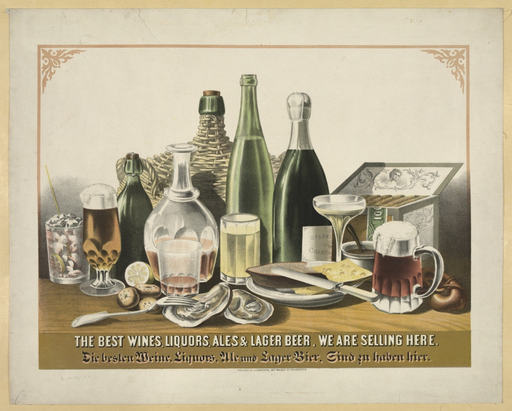 C1871 Alcohol Advertisement Lithograph Print by Louis N. Rosenthal