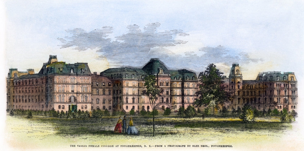 Vassar College Wood Engraving Fine Art Print - 1866