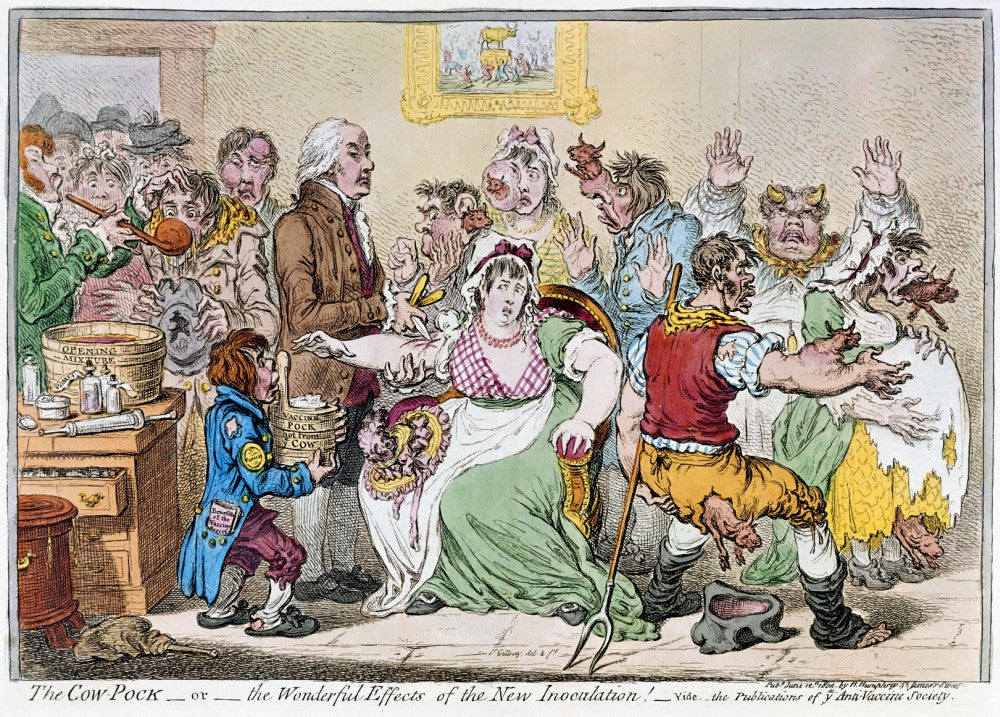 The Cow-Pock: Satirical Etching on Vaccination by James Gillray