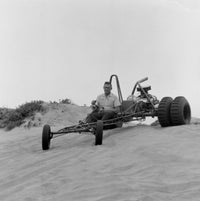 Man Riding Beach Buggy on Sand Dunes Fine Art Print
