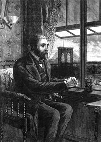 Washington Roebling Brooklyn Bridge Construction Wood Engraving