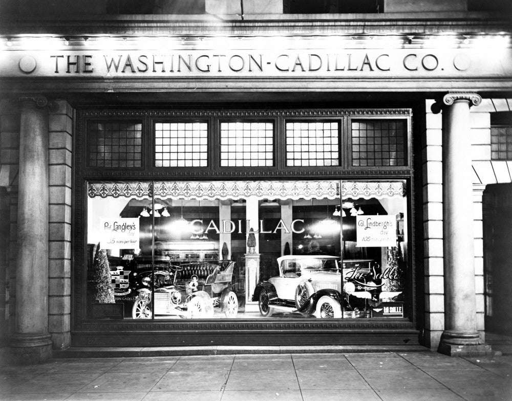 Cadillac Storefront Fine Art Print - 1927 Washington D.C. Scene