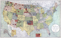 Map of Indian Reservations, 1892 - Lithograph Print by Granger Collection