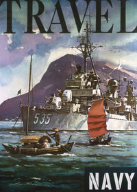 U.S. Navy Travel Lithograph Recruiting Poster from the 1930s