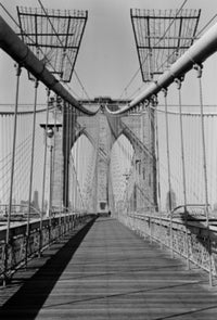 USA New York City Brooklyn Bridge Pedestrian Walk Fine Art Print