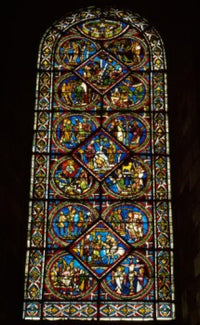 Parable of the Good Samaritan Stained Glass Print from Sens Cathedral, France