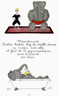Babar Living with the Old Lady in France Fine Art Print by Jean De Brunhoff
