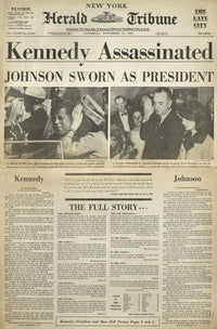 John F. Kennedy Assassination Front Page Poster Print | Granger Collection