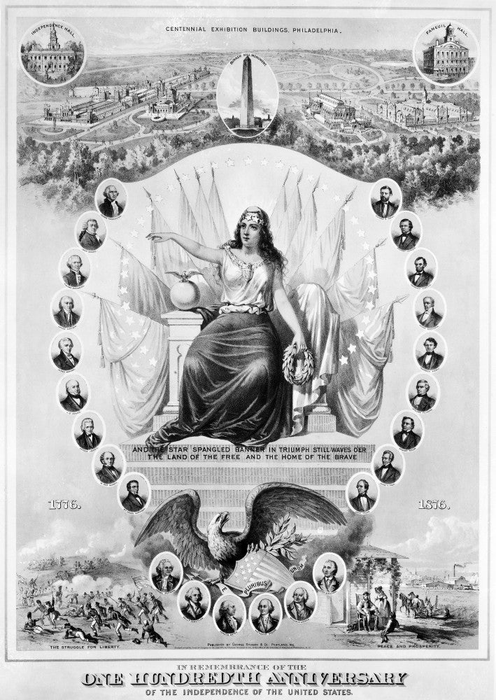 Centennial Fair 1876 Lithograph Poster Print by Granger Collection
