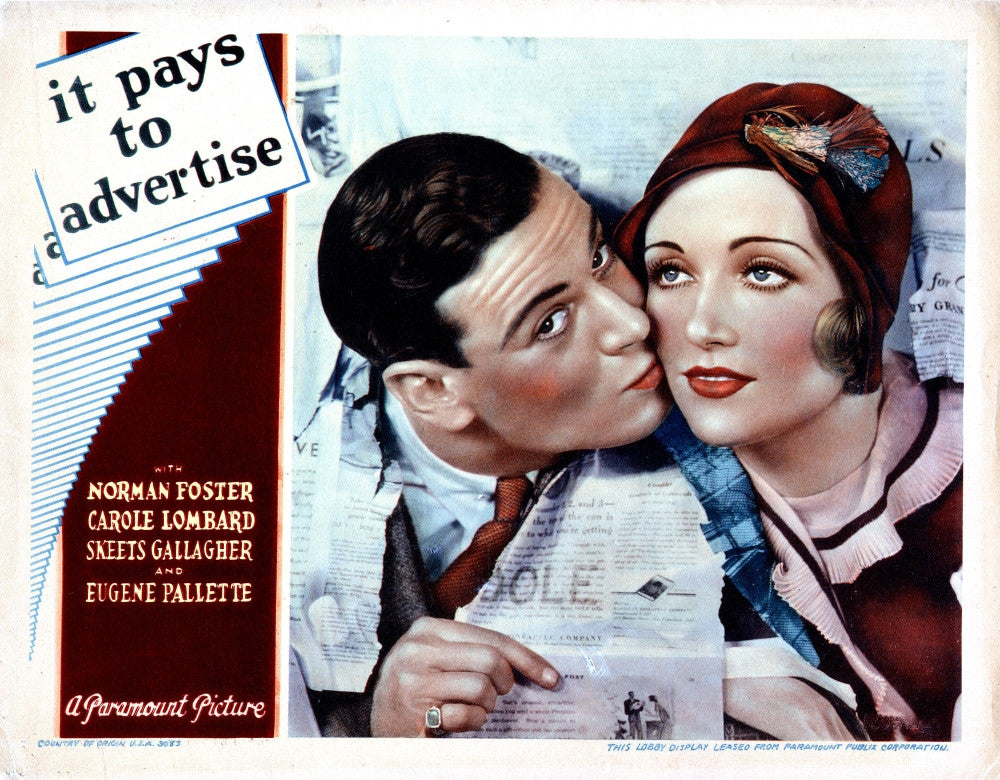 It Pays To Advertise Movie Poster - 1931 Film Artwork