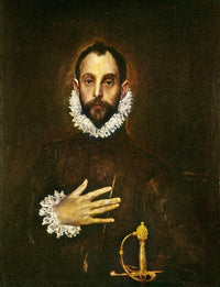 El Greco: Gentleman - Oil on Canvas Fine Art Print (1578-80)