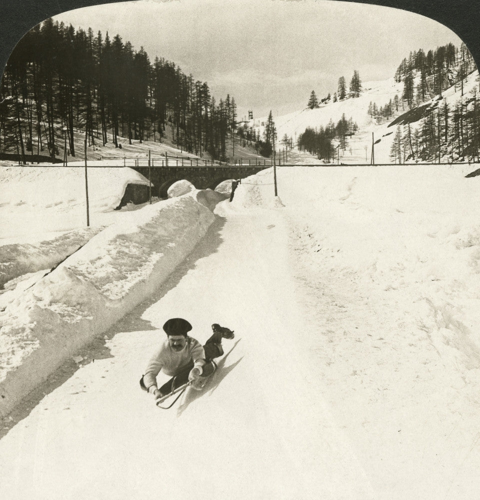 Switzerland Cresta Run Stereograph Fine Art Print by Granger Collection