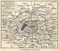 Siege of Paris Map 1870 Fine Art Print by Mary Evans Picture Library