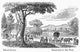 Emigrants Passing a Schoolhouse Fine Art Print - 19th Century Engraving by Granger Collection