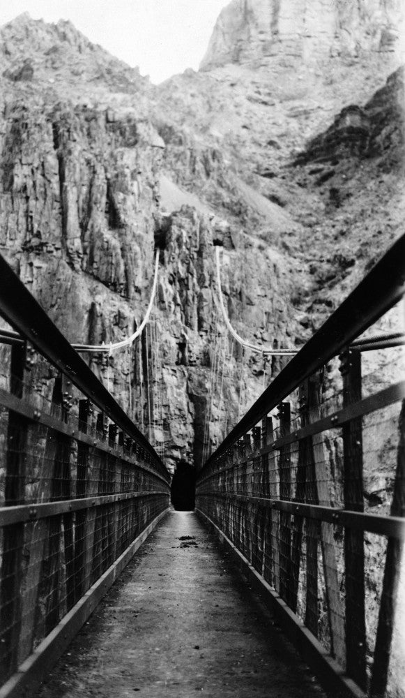 Grand Canyon Bridge Fine Art Print - Kaibab Trail Suspension Bridge Photograph (1928)