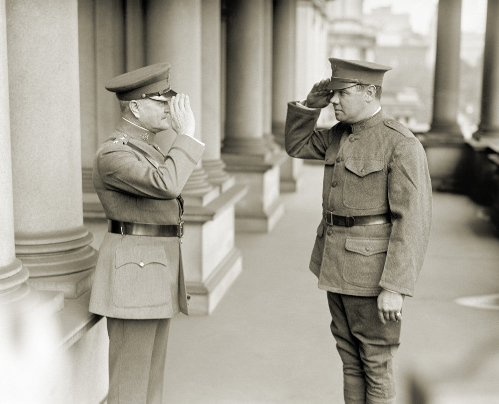 Babe Ruth Saluting John J. Pershing Fine Art Print - 1924