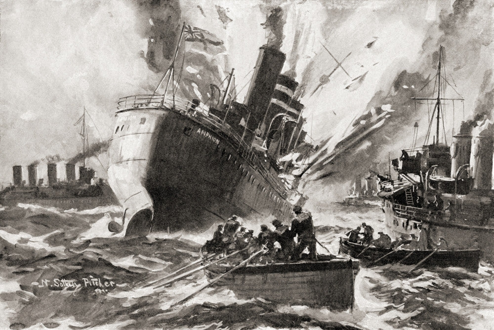 H.M.S. Amphion Explosion Fine Art Print by Hilary Jane Morgan