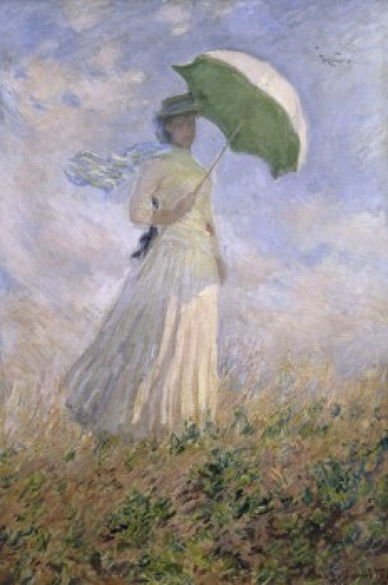 Woman With a Parasol Turned Toward the Right Fine Art Print by Claude Monet