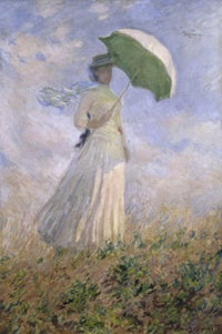 Woman With a Parasol Turned Toward the Right Fine Art Print by Claude Monet