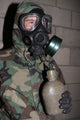 A Marine Drinking Water Through a Gas Mask Poster Print