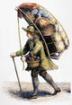 Peddler 18th Century Line Engraving Fine Art Print by Granger Collection