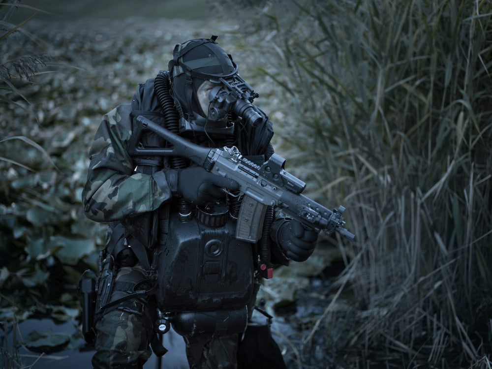 U.S. Navy SEAL with Night Vision Surveillance Operation Poster Print