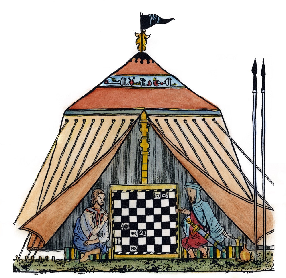 Crusades Chess Players Fine Art Print - 13th Century Manuscript