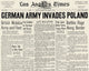 WWII Polish Invasion 1939 Front Page Poster Print by Granger Collection