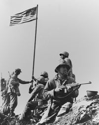The First Flag Raising on Iwo Jima's Mount Suribachi Poster Print