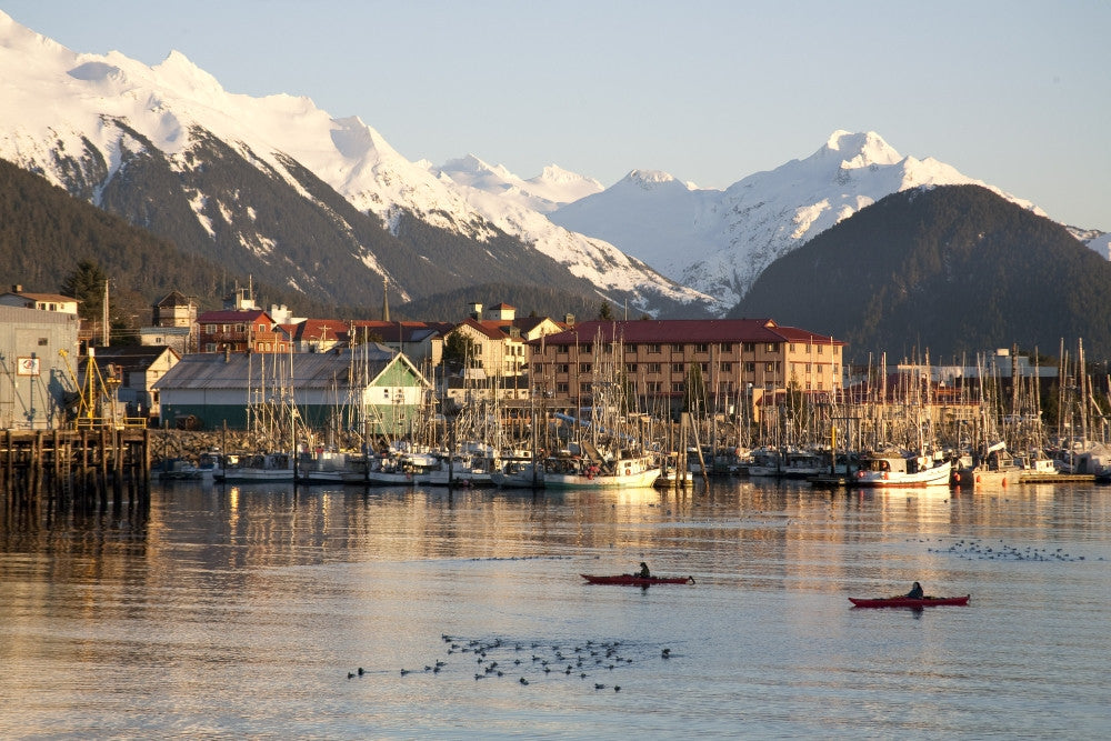 Kayakers at Sunset in Sitka Sound Fine Art Print