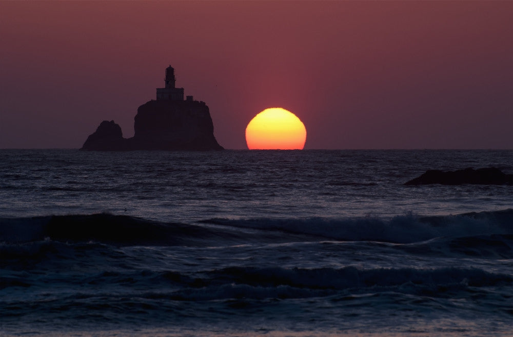 Sunset at Tillamook Rock Lighthouse Fine Art Print by Robert L. Potts
