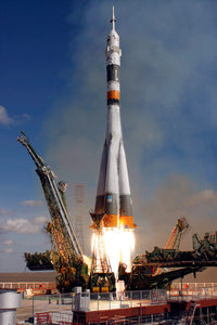 Soyuz TMA-13 Spacecraft Launch Poster Print by Stocktrek Images