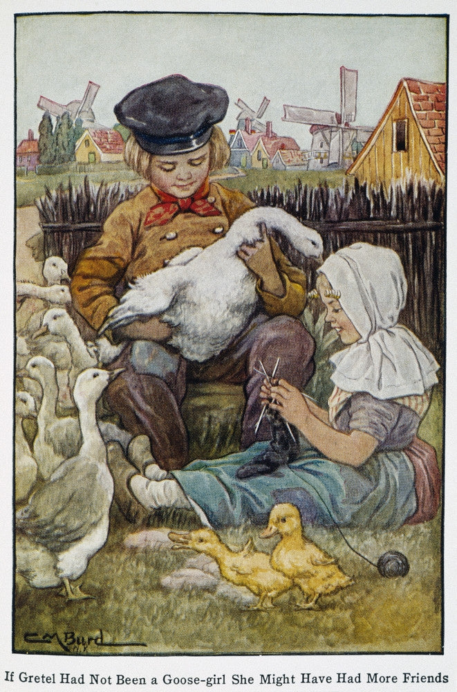 Hans Brinker and Gretel The Goose-Girl Fine Art Print by Clara M. Burd