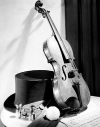 Violin with a Hat on a Table Fine Art Print