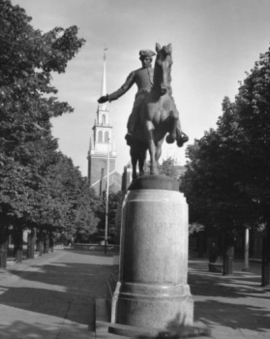 Low Angle View of Paul Revere Statue Fine Art Print - Boston, MA