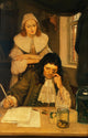 Leeuwenhoek with Microscope 17th Century Fine Art Print by Science Source