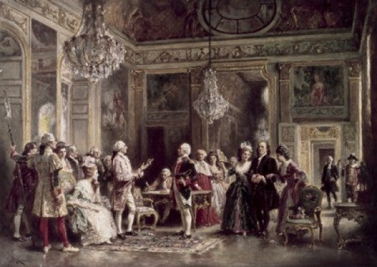 John Paul Jones and Benjamin Franklin at Louis XVI's Court Fine Art Print by Jean Leon Gerome Ferris