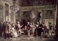 John Paul Jones and Benjamin Franklin at Louis XVI's Court Fine Art Print by Jean Leon Gerome Ferris