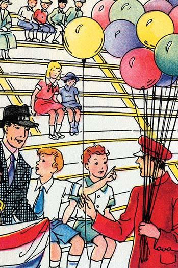 A Little Boy Asks His Father for a Balloon at the Circus Fine Art Print by Julia Letheld Hahn