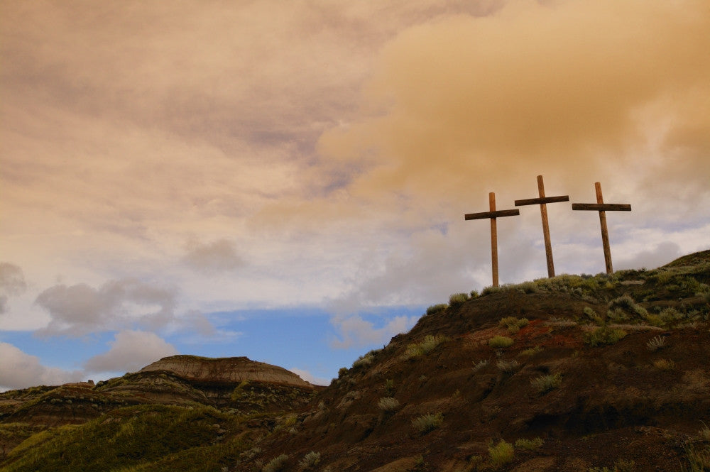Three Crosses On A Hill Fine Art Print by Don Hammond