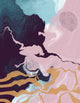Abstract Liquid Artwork in Gold, Teal, Pink, and Purple Poster Print by Daniel Sicolo