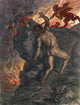 Sisyphus Rolling Stone Copper Engraving - Fine Art Print