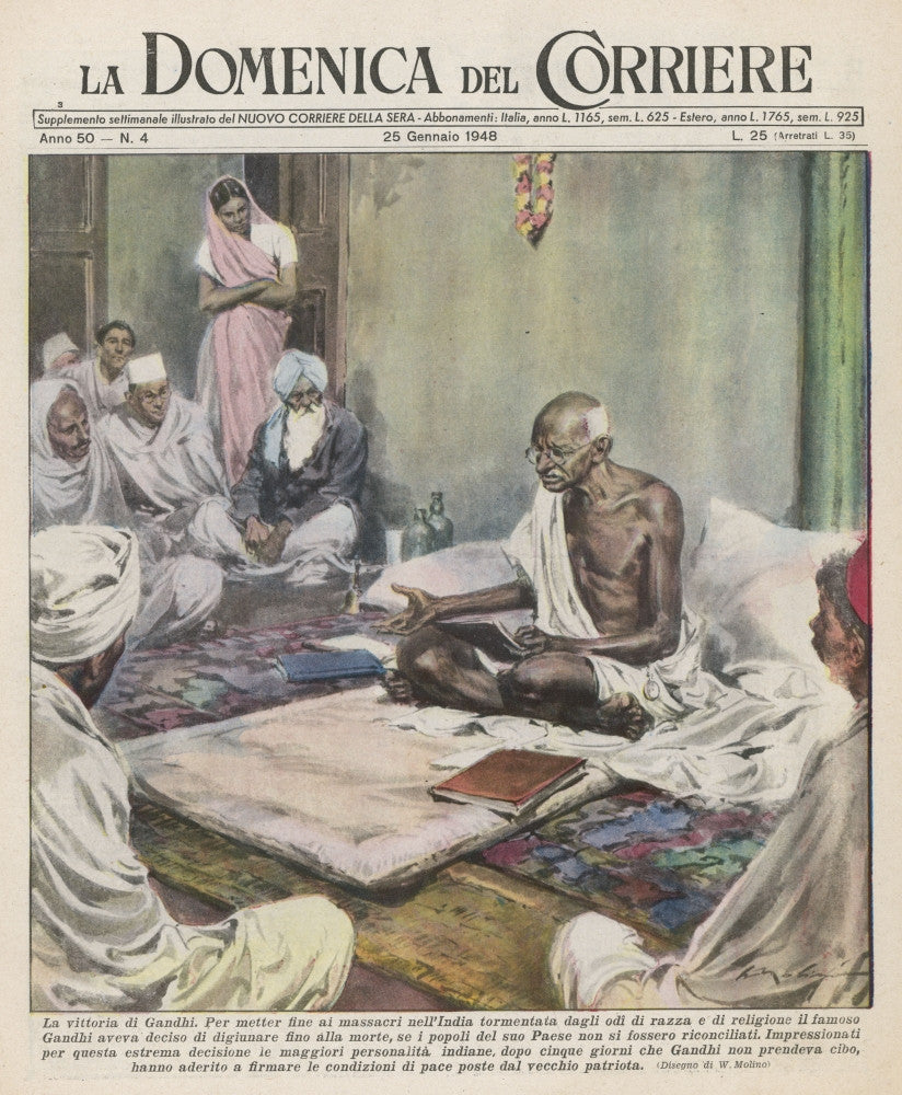 Mahatma Gandhi On Hunger Strike Fine Art Print by Mary Evans