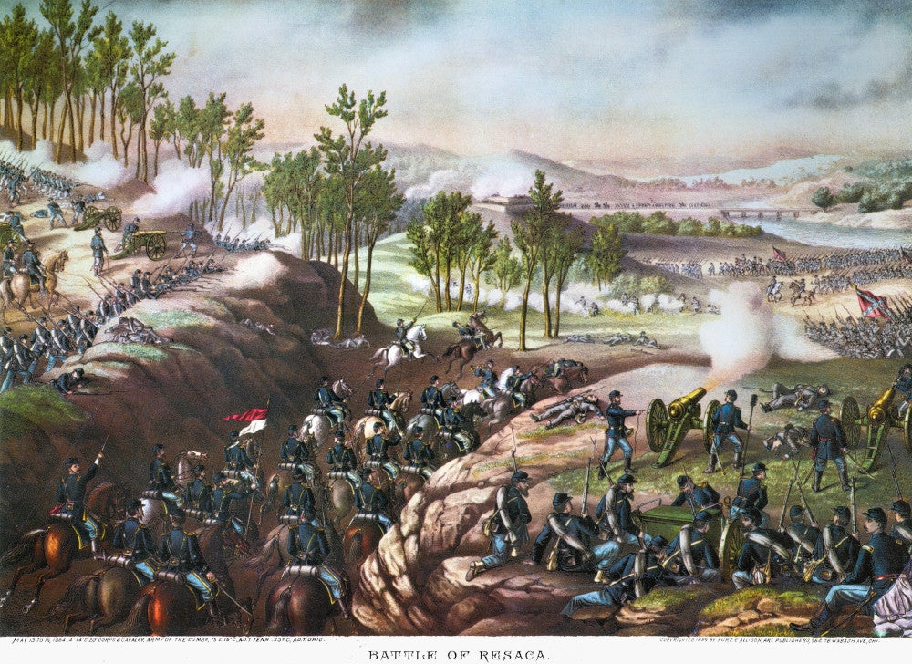 Battle of Resaca 1864 Lithograph Print by Kurz & Allison