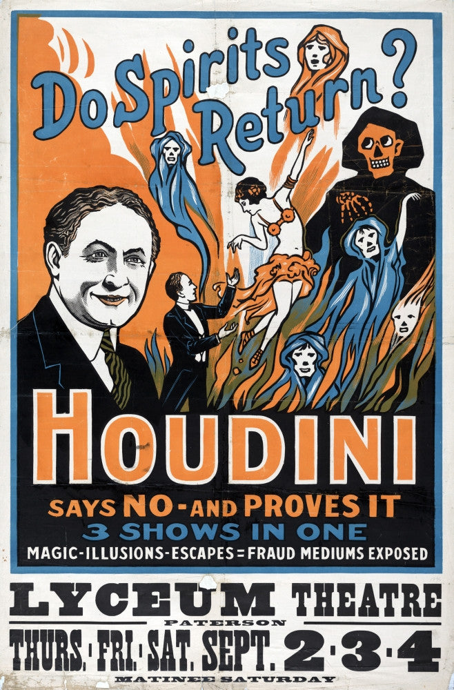 Harry Houdini Magic Show Advertising Lithograph Poster Print