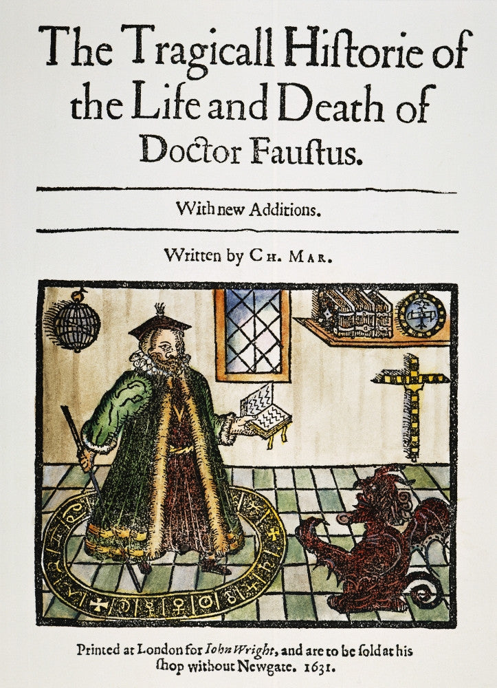 Marlowe's Doctor Faustus Woodcut Title Page Fine Art Print by Granger Collection