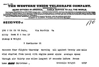 Wright Brothers' Historic Telegram Fine Art Print by Granger Collection